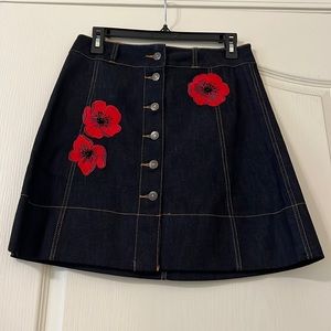 Kate Spade Poppy Denim button down skirt